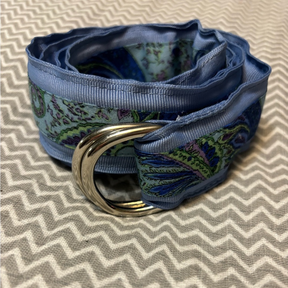 Eliza B Paisley Blue Ribbon Belt Size Medium